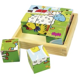 Wooden Farm Animal Cube Puzzle image