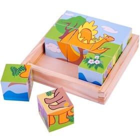Wooden Dinosaur Cube Puzzle image