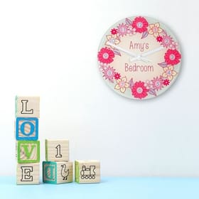Flower Garland - Personalised Wall Clock image 2