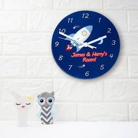 Rocket To The Moon - Personalised Wall Clock image 2