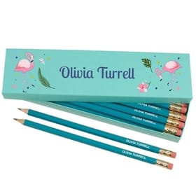 Box of 12 Named HB Pencils - Flamingos image 2