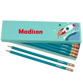 Box of 12 Named HB Pencils - Space Adventure image 1