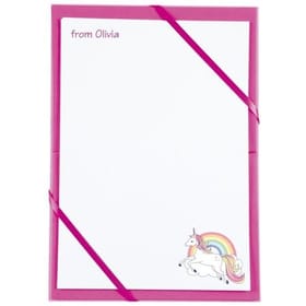 Named Notepaper - Rainbow Unicorn image
