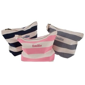 Personalised Striped Accessory Bag image 1