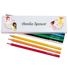 Box of 12 Named Colouring Pencils - Fairies image 1
