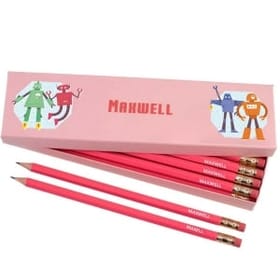 Box of 12 Named HB Pencils - Robots image 1