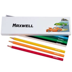 Box of 12 Named Colouring Pencils - Crazy Cars image 1