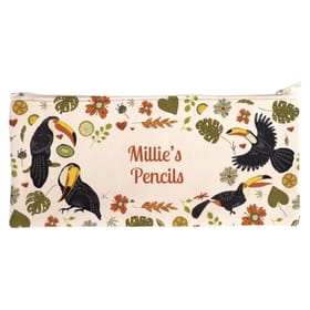 Personalised Canvas Pencil Case - Toucans image 1