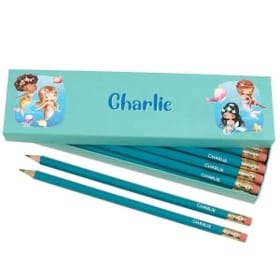 Box of 12 Named HB Pencils - Mermaids image 2