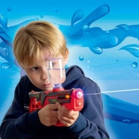 Child with Electronic Water Gun