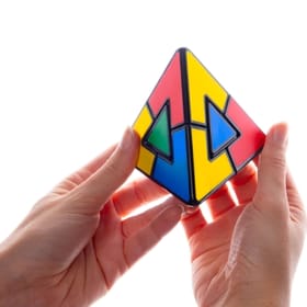 Pyraminx Duo with hands scrambled