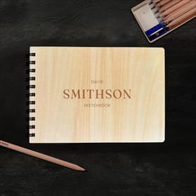 Personalised A5 Plywood Sketchbook Landscape Example 2
