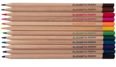 Personalised natural wood colouring pencils