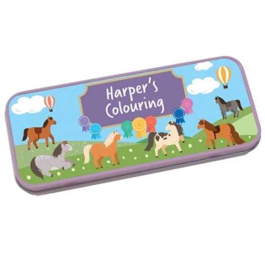 Personalised Pencil Tin - Ponies