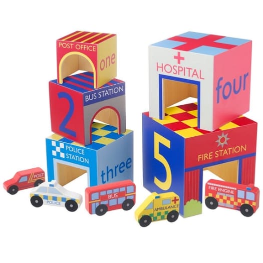 Emergency Services Wooden Stacking Cubes