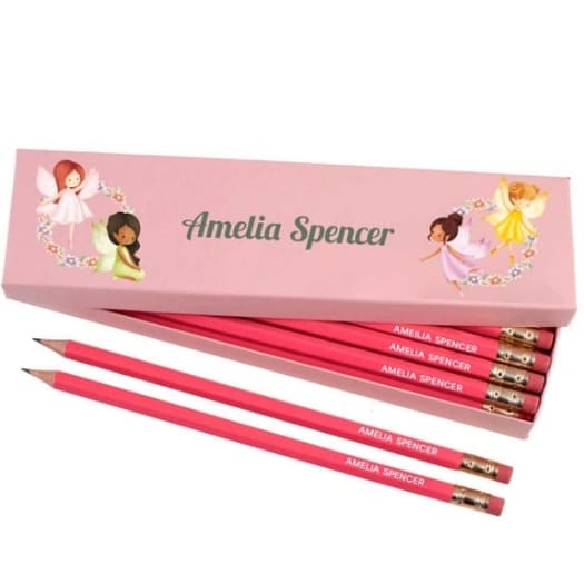 Box of 12 Named HB Pencils - Fairies