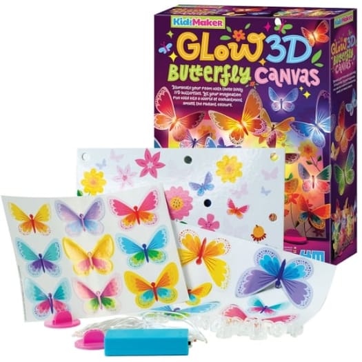 Glow 3D Butterfly Canvas