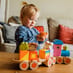 child playing with Animal Puzzle Train 